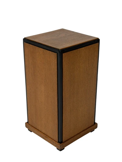 1930s Art Deco Modernist Pedestal in Oak with Black Lacquer